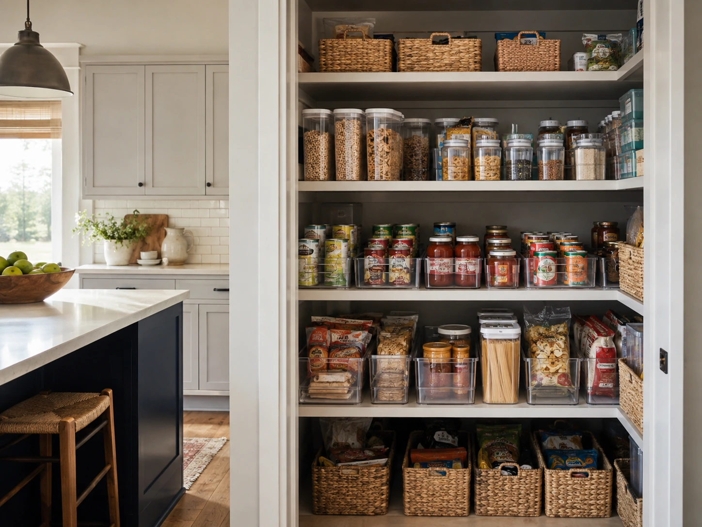 Very deep pantry organization