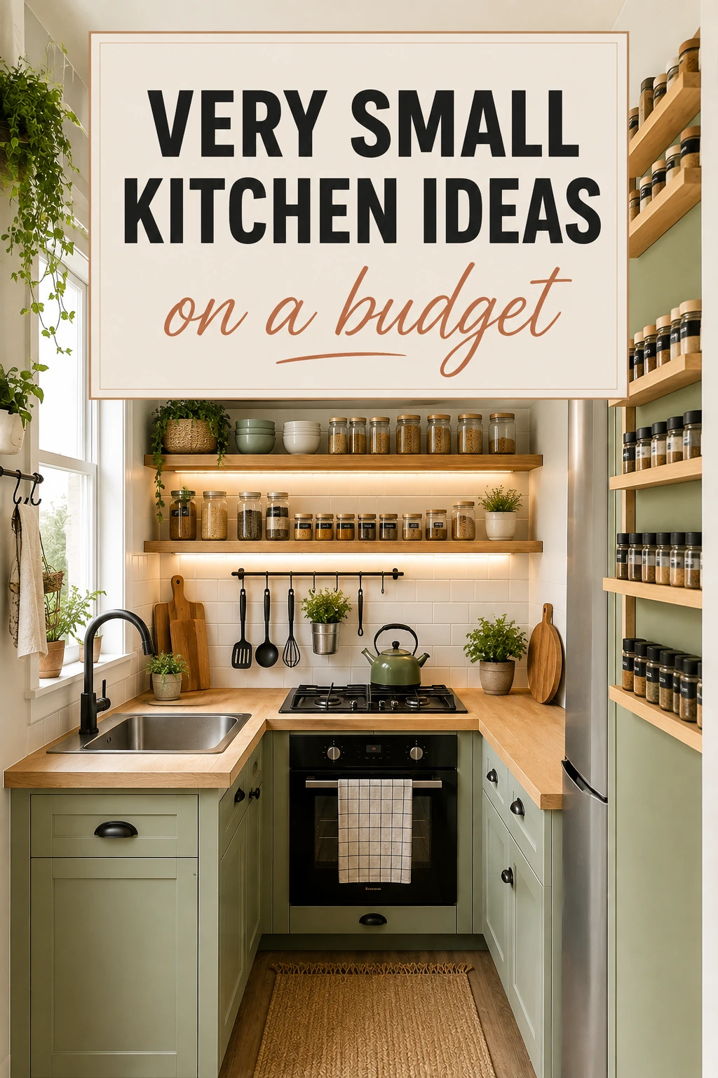 Very small kitchen ideas on a budget with space-saving storage
